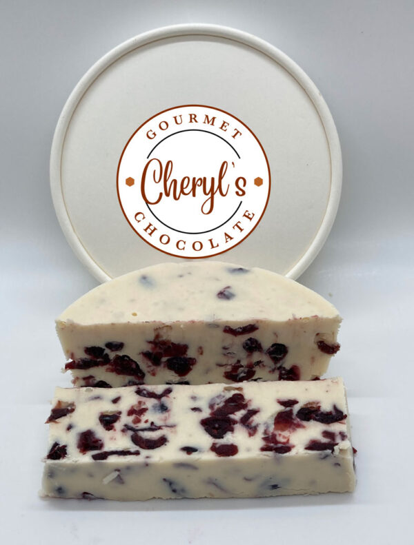 White Chocolate Cranberry Fudge