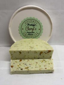 White Chocolate With Pistachios Fudge