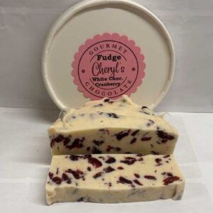 White Chocolate Cranberry Fudge