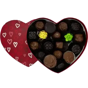 Multi-Colored Heart Box - 36 Piece - Mixed Milk/Dark