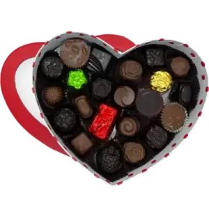 Polka Dot Heart Box - 44 Piece