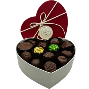 Cream & Red Heart Box - 26 Piece - Milk Chocolate