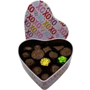 OXOX Heart Tin - 14 Piece - Milk Chocolate