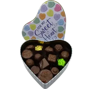 Candy Heart Tin - 14 Piece - Mixed Milk/Dark